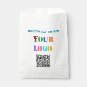 Custom Logo Text and QR Code Favor Bags Template