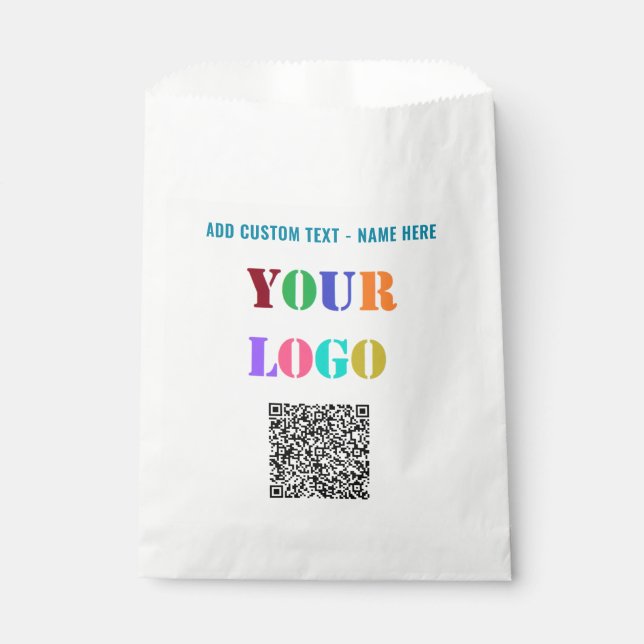 Custom Logo Text and QR Code Favor Bags Template (Front)