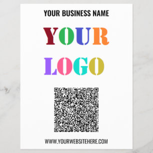 Custom Logo Text and QR Code Promo Business Flyers