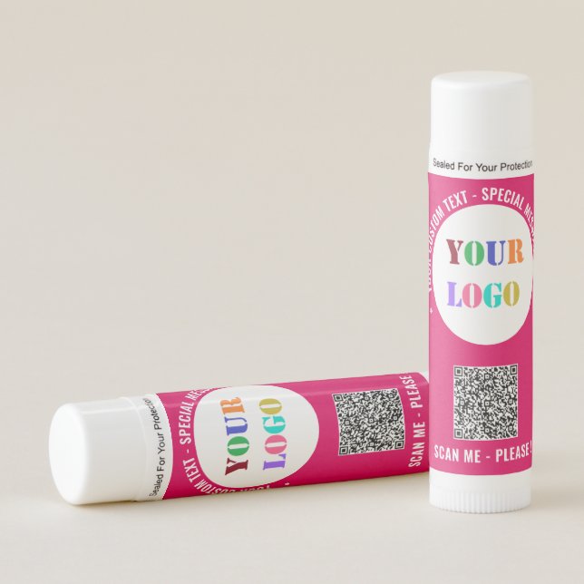 Custom Logo Text and QR Code Promotional Lip Balm (Front)