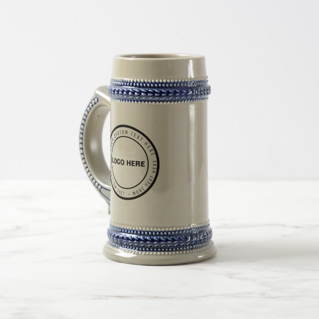 Custom Logo & Text Beer Glass | Personalised Gift Stein (Front Left)