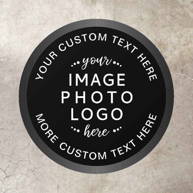 Custom logo text black and gray gradient border floor decals (Insitu)