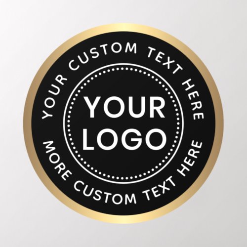 Custom logo text black golden gradient border wall decal 