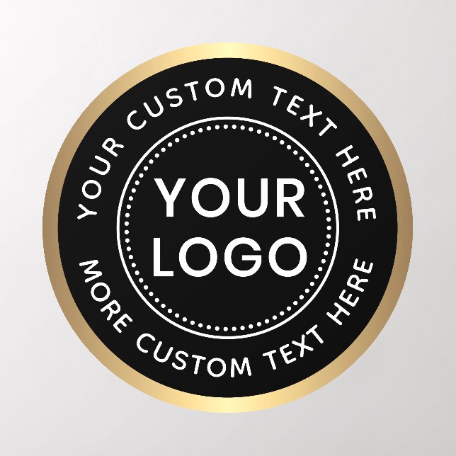 Custom logo text black golden gradient border wall decal  (Insitu 2)