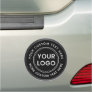 Custom logo text black or any color gray border car magnet