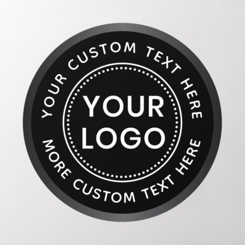Custom logo text black or any color gray border wall decal 