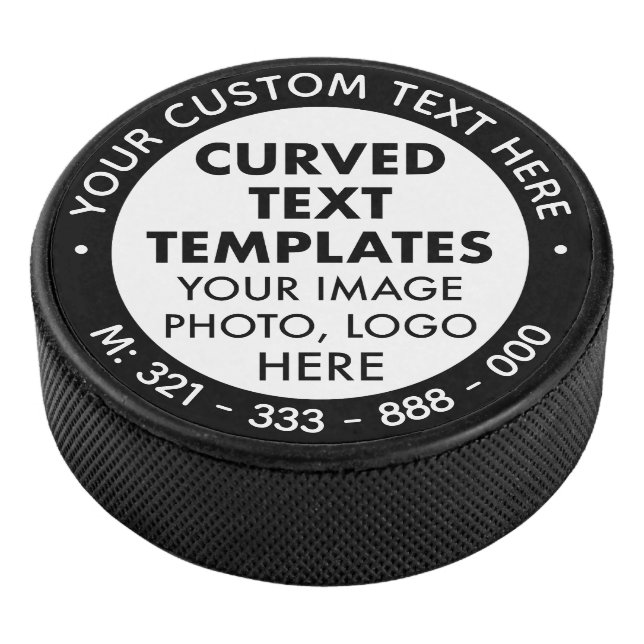 Custom Logo & Text Black Promotional Hockey Puck (3/4)