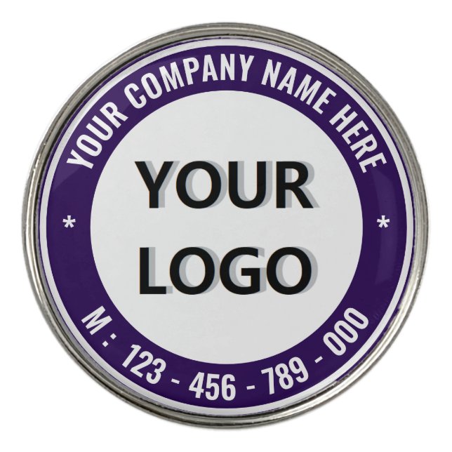 Custom Logo Text Branded Golf Ball Markers Example (Front)