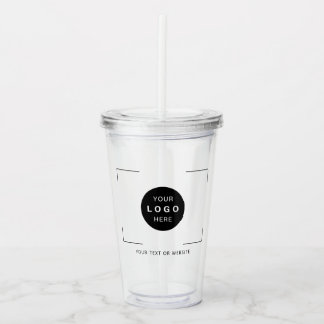 Custom logo text business acrylic tumbler