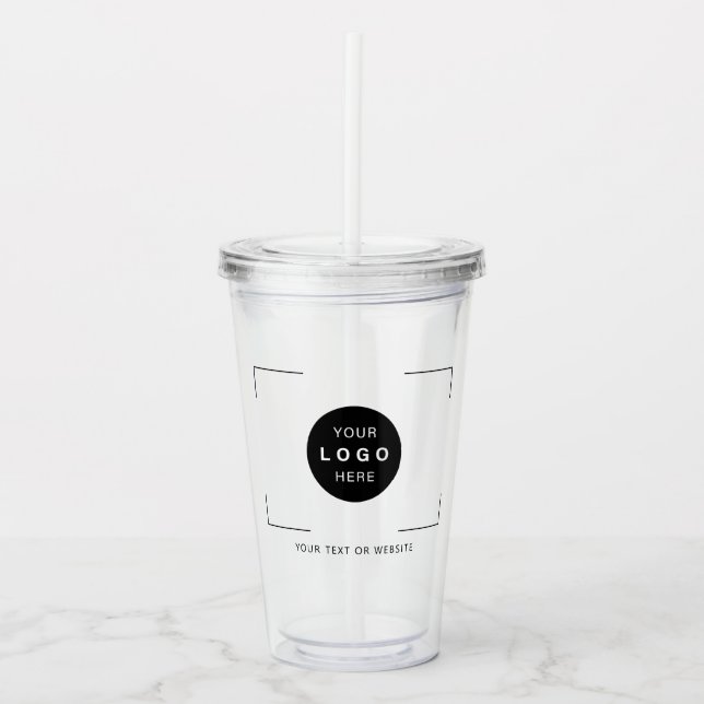Custom logo text business acrylic tumbler (Front)