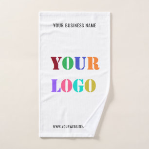 Custom Logo Text Business Bath Towel Set Template