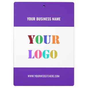Custom Logo Text Business Clipboard - Choose Color