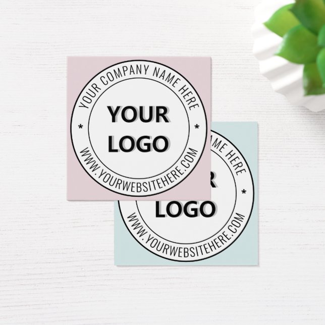 Custom Logo Text Business Display Cards Template (Desk)
