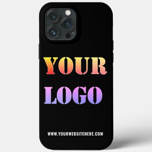 Custom Logo Text Business iPhone Case Choose Color