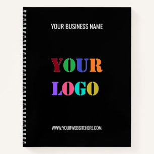 Custom Logo Text Business Notebook Choose Colors