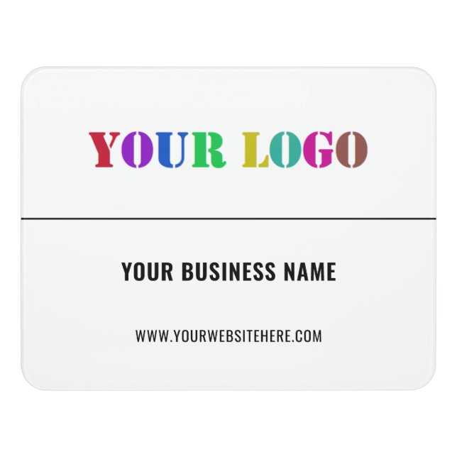 Custom Logo Text Business Office Door Sign Example (Contemporary Front)