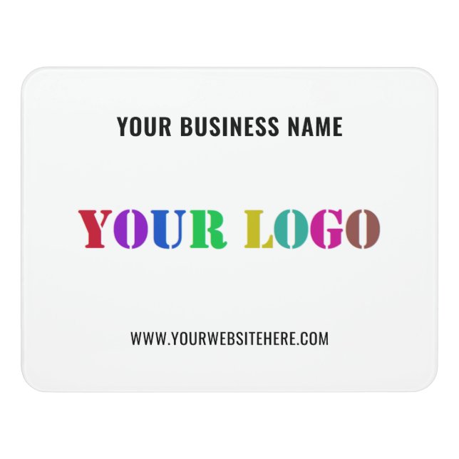 Custom Logo Text Business Office Door Sign Example (Contemporary Front)