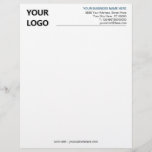 Custom Logo Text Business Personalized Letterhead<br><div class="desc">Custom Font and Colors - Simple Personalized Classic Business Letterhead with Logo - Add Your Logo - Image or QR Code - Photo / Business Name - Company / Address - Contact Information / Logo or QR Code ( back side ) - Resize and move or remove and add elements...</div>
