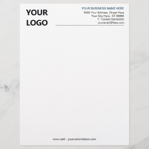 Custom Logo Text Business Personalized Letterhead