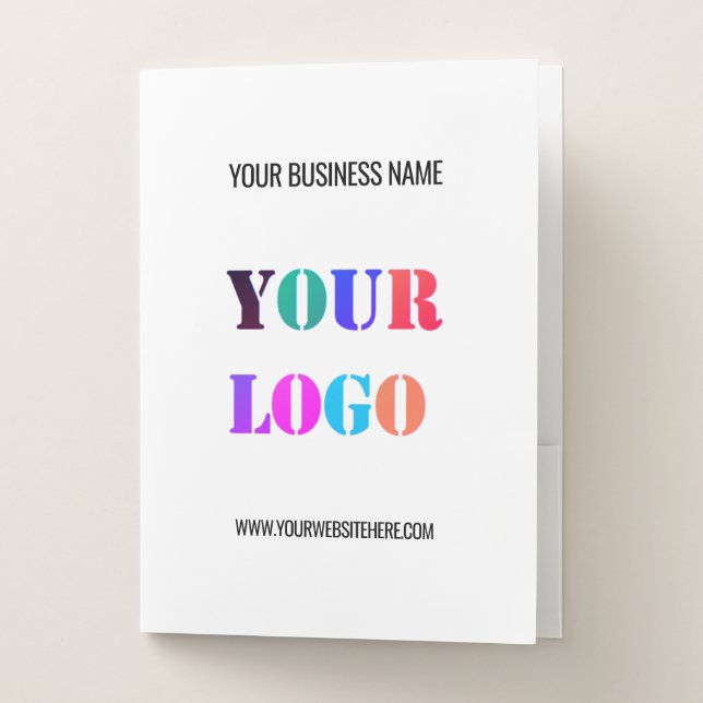 Custom Logo Text Business Pocket Folder Template (Front)