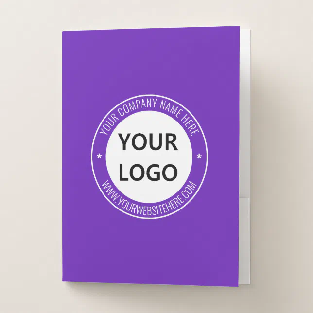 Text Design For Folder Custom Logo Text Business Pocket Folders Template | Zazzle