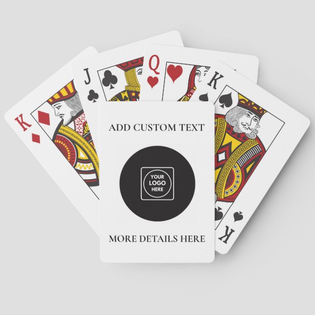 Custom Logo Text Business Promo Design Poker Cards (Back)