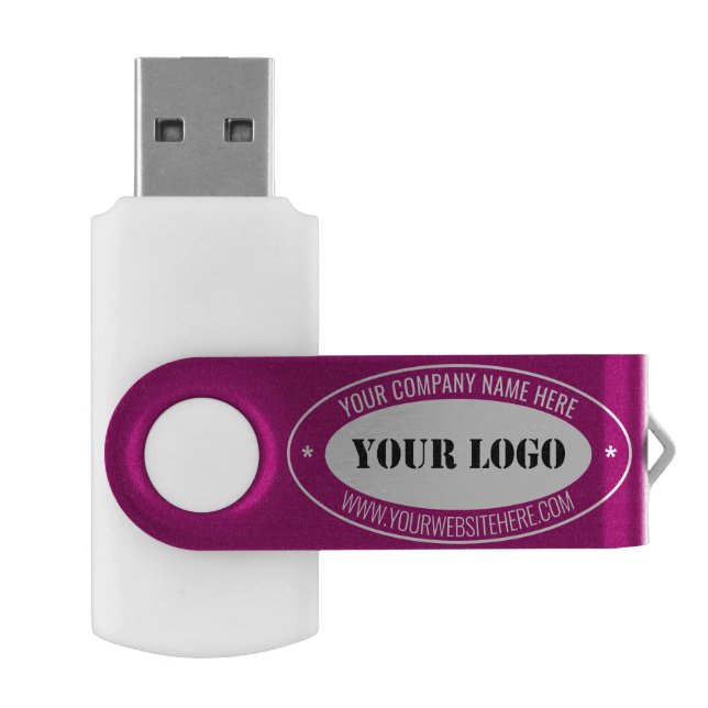 Custom Logo Text Business Promotional Flash Drive (Opened)