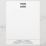 Custom Logo Text Contact Info Business Letterhead<br><div class="desc">Custom Business Classic Simple Office Letterhead with Logo - Add Your Logo - Image / Business Name - Company / Address - Contact Information - Resize and move or remove and add elements / image / text with customization tool. Enjoy - Be Happy :)</div>