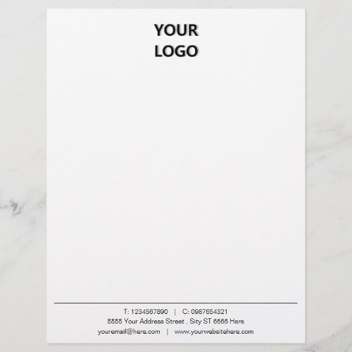Custom Logo Text Contact Info Business Letterhead