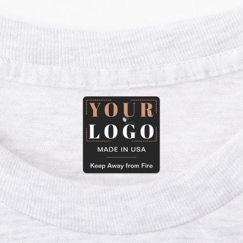 Custom Logo Text  Country Black Clothing Garment Labels