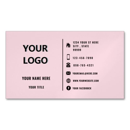 Custom Logo Text Design Your Business Card Magnet