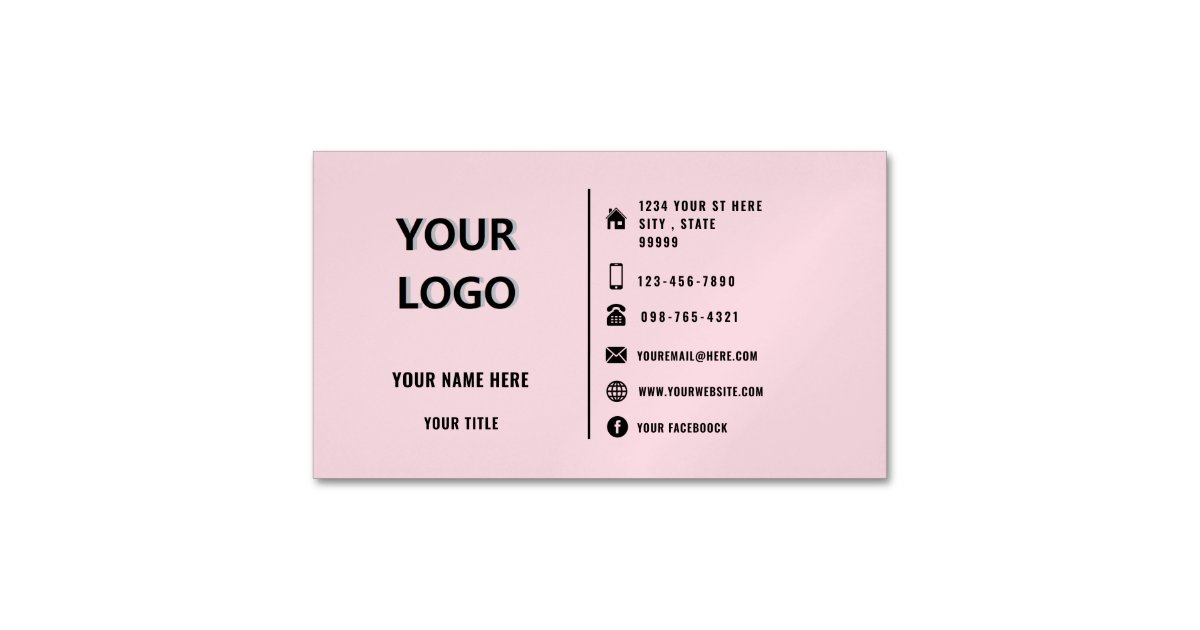 Custom Logo Text Design Your Business Card Magnet | Zazzle