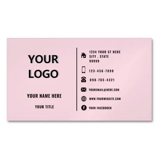 Custom Logo Text Design Your Business Card Magnet | Zazzle