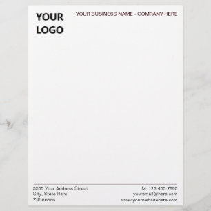 Custom Logo Text Info Company Letterhead Template
