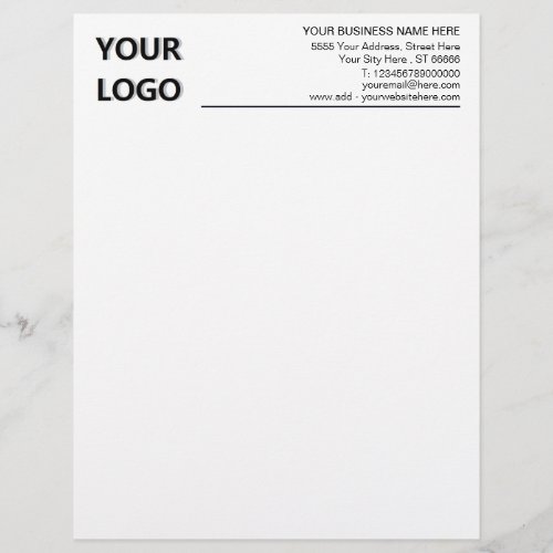 Custom Logo Text Info Your Business Letterhead