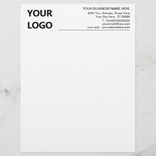 Custom Logo Text Info Your Company Letterhead