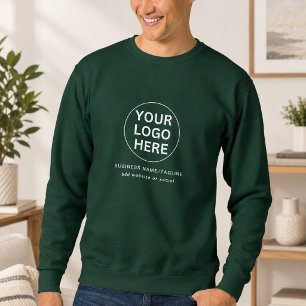 Custom Logo & Text l Deep Forest Green Branded Sweatshirt
