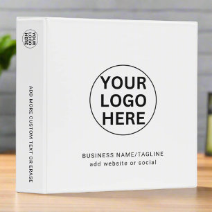 Custom Logo & Text l Professional Black & White 3 Ring Binder