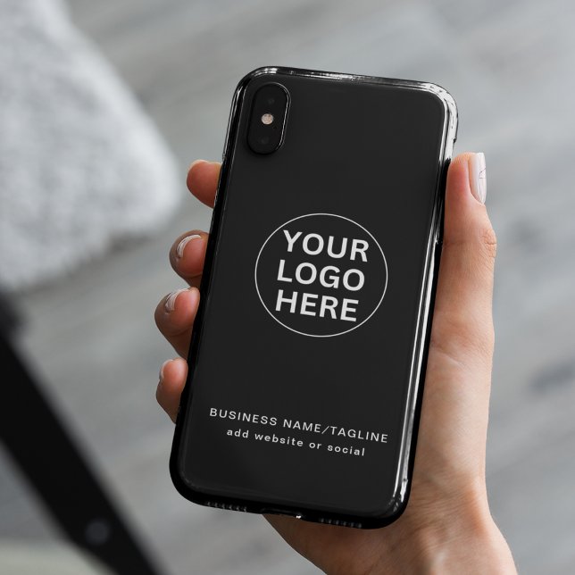 Custom Logo & Text l Professional Business Black Case-Mate iPhone Case (Creator Uploaded)