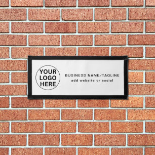 Custom Logo & Text l Promotional Business White Pennant