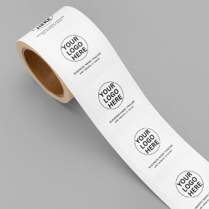 Custom Logo & Text l Promotional Company White Square Sticker