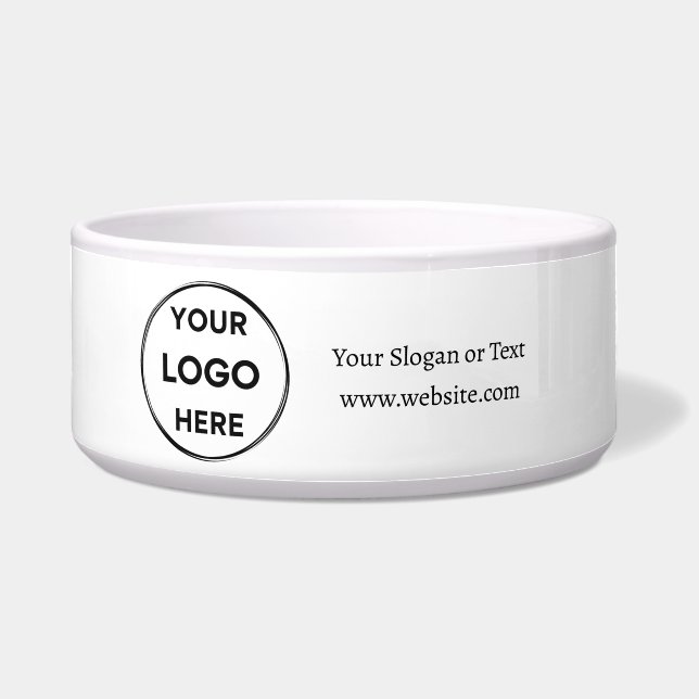 Custom Logo Text Modern Business Corporate Pet Bowl (Front)