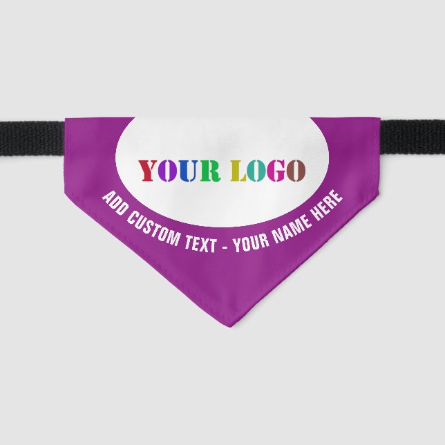 Custom Logo Text Name Pet Bandana Collar Example (Front)