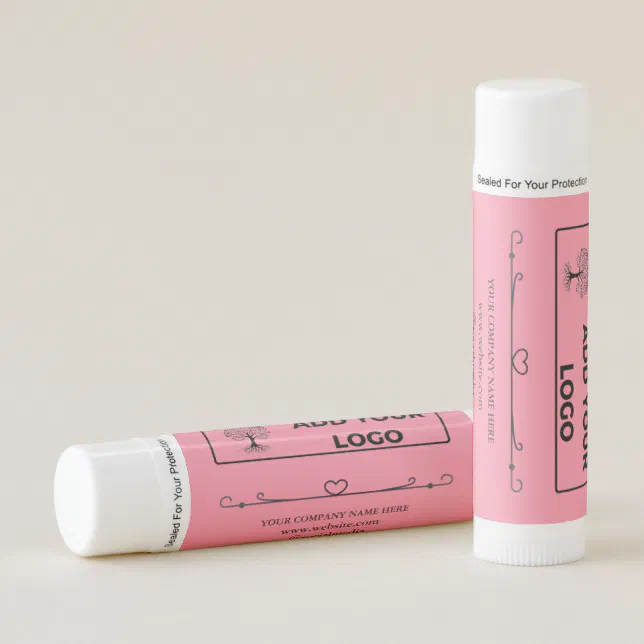 Custom Logo Text Pink background Paraben Free Lip Balm Zazzle Custom Logo Text Pink background Paraben Free Lip Balm Zazzle