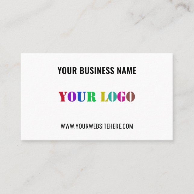 Custom Logo Text Promotional Business Card Example (Front)