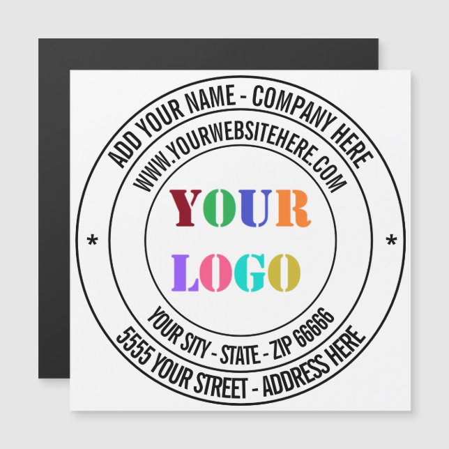 Custom Logo Text Promotional Business Card Magnet  (Front/Back)