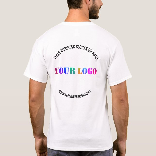 Custom Logo Text Promotional Business Personalized T-Shirt (Back)
