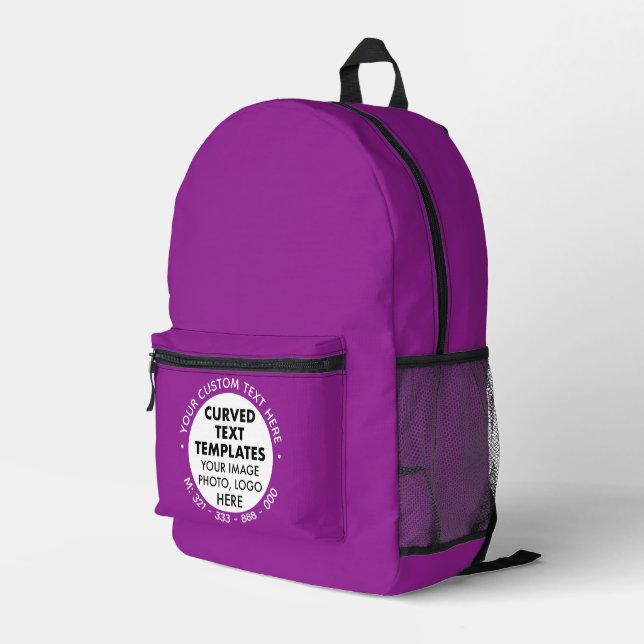 Custom Logo Text Promotional PLUM PURPLE Backpack (Back Corner Right)