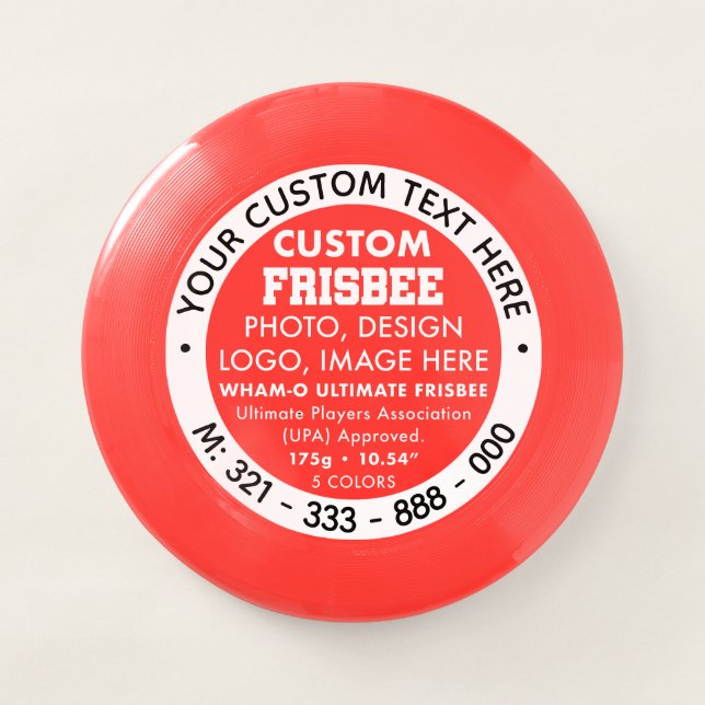 Custom Logo Text Promotional Red Ultimate Frisbee (Front)