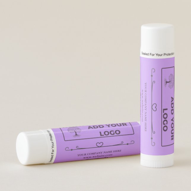 Custom Logo & Text Purple background Paraben Free Lip Balm (Front)